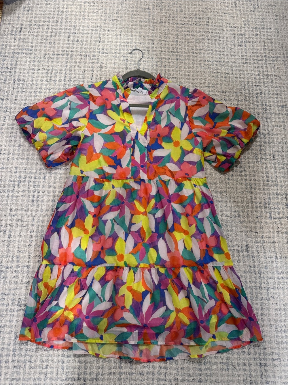 Multicolor Floral Tiered Dress